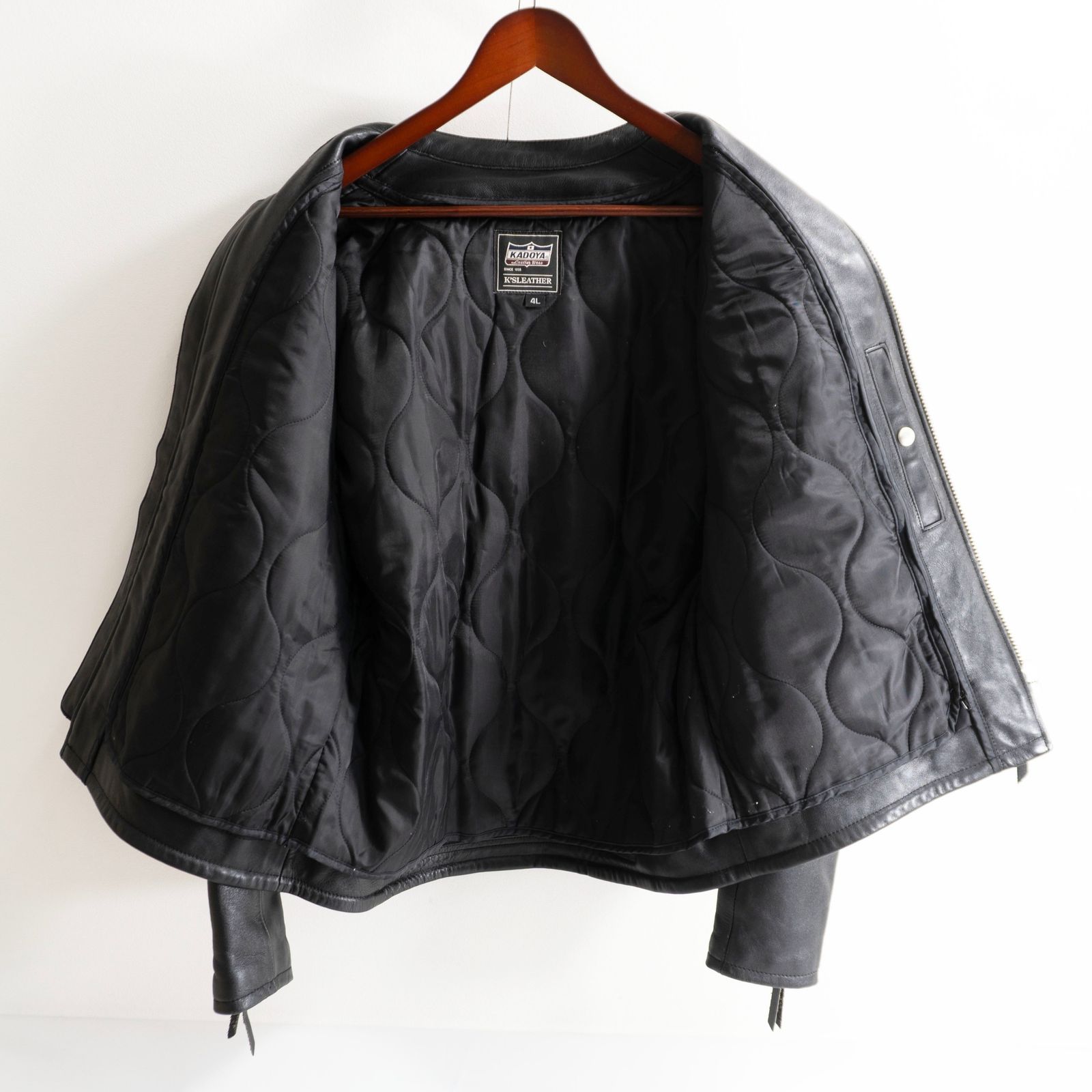美品/ビッグサイズ】KADOYA【シングルライダースジャケット】 4L
