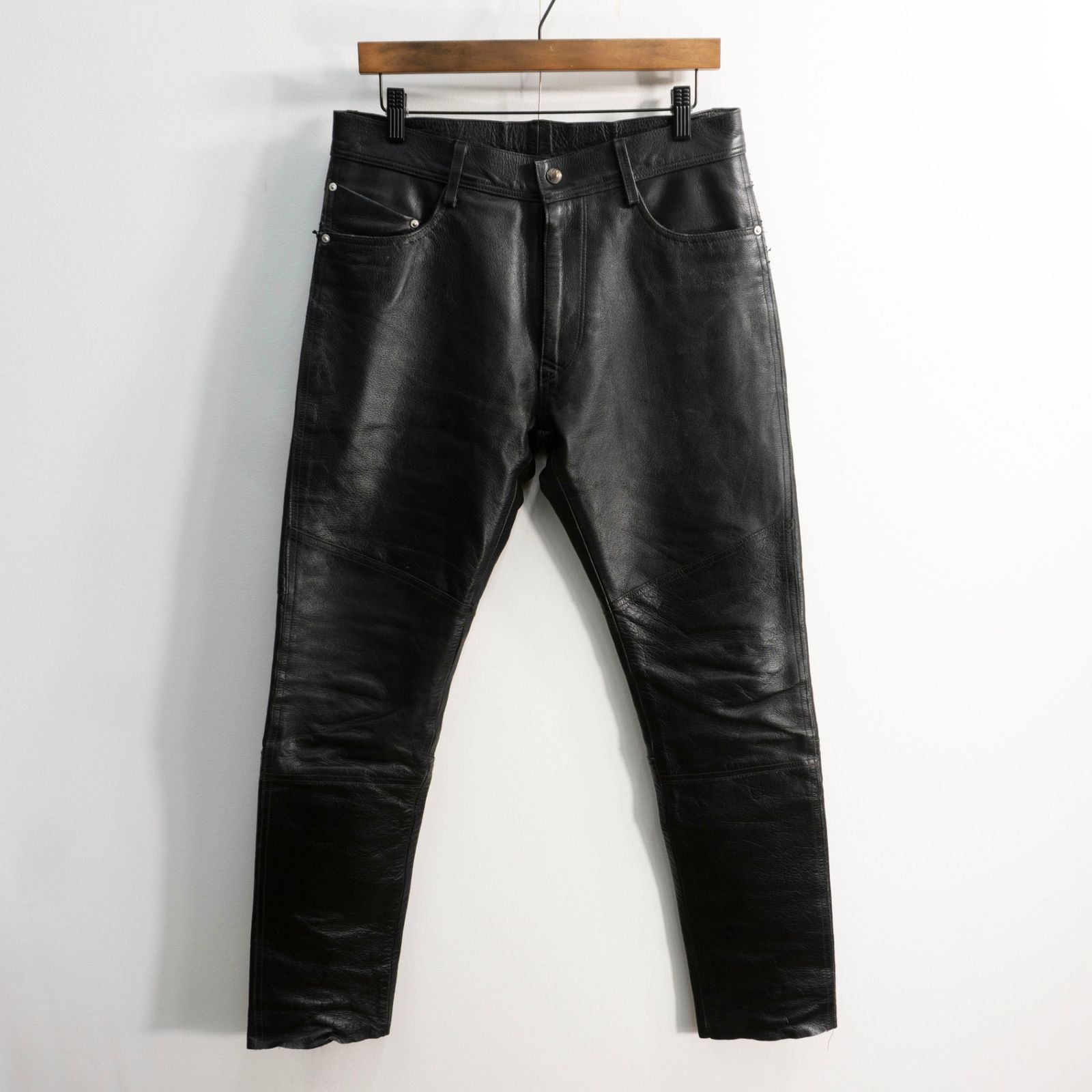 雰囲気抜群】SCHOTT【レザーパンツ】M ブラック USA製 ショット