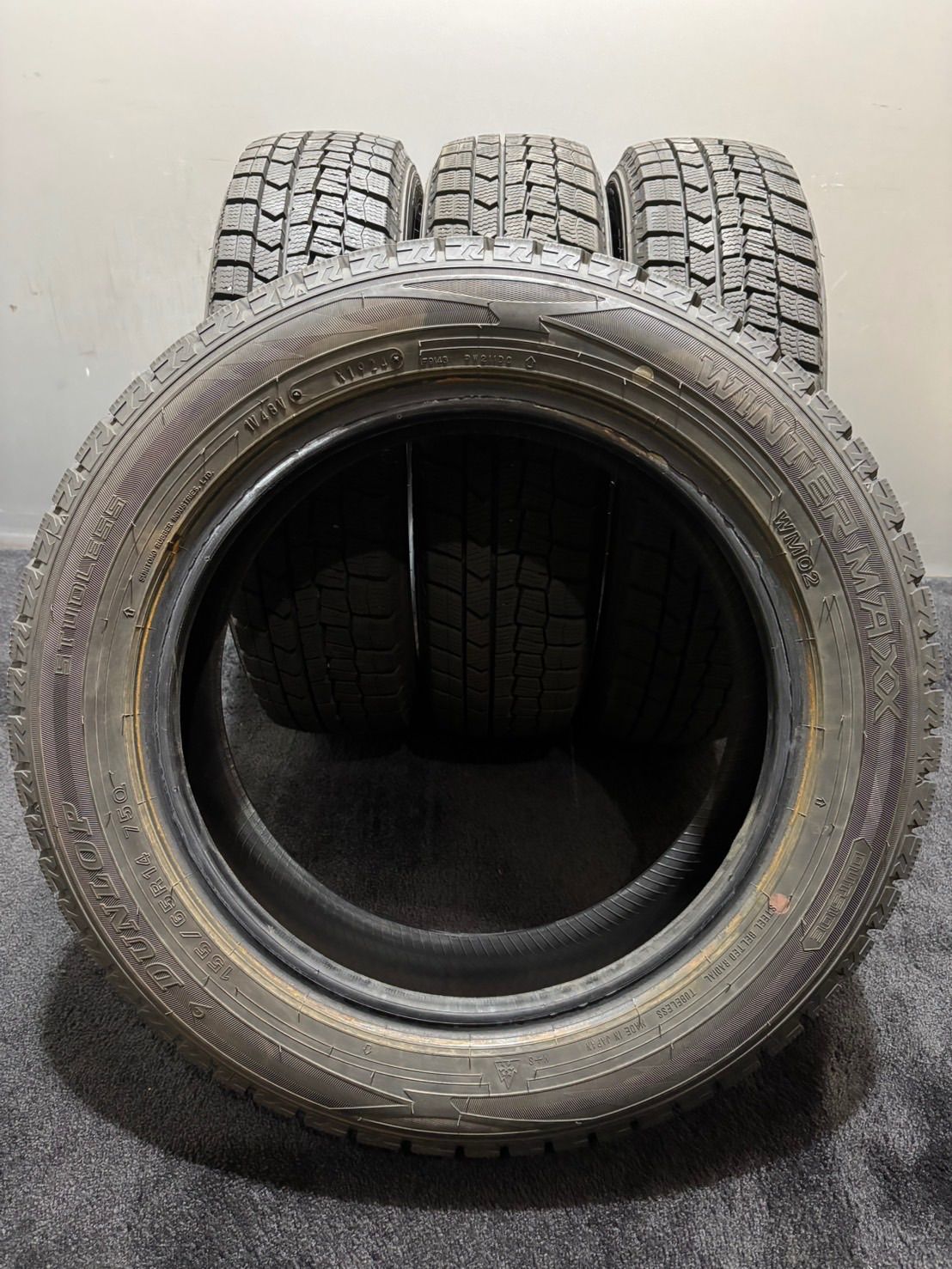 ☆155/65R14 DUNLOP/WINTER MAXX WM02 24年製 スタッドレス 4本