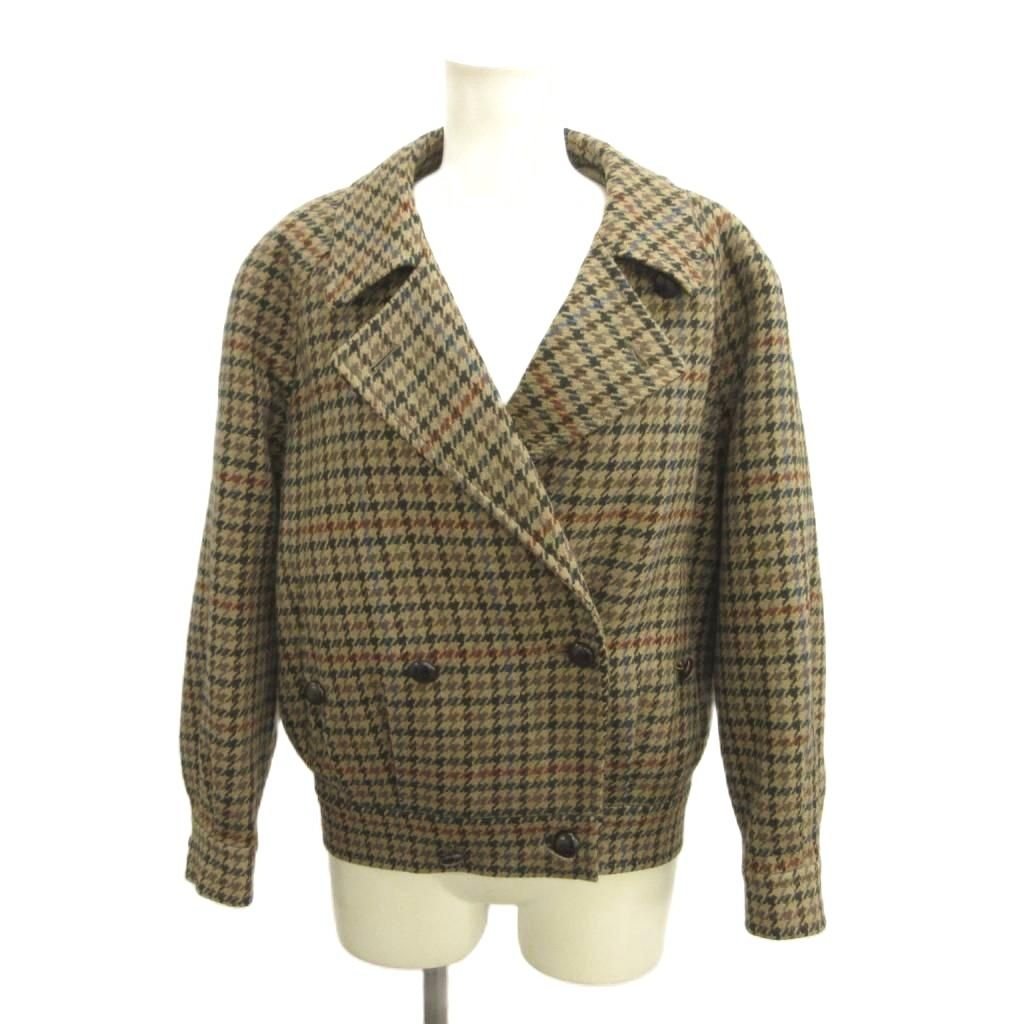 バーバリーズ Burberrys Scottish Tweed Wool Jacket William Brown ウィリアムブラウン テーラードジャケット ツイード ダブルブレスト 千鳥格子柄 7AP ベージュ 長袖 アウター /YU ■GY11