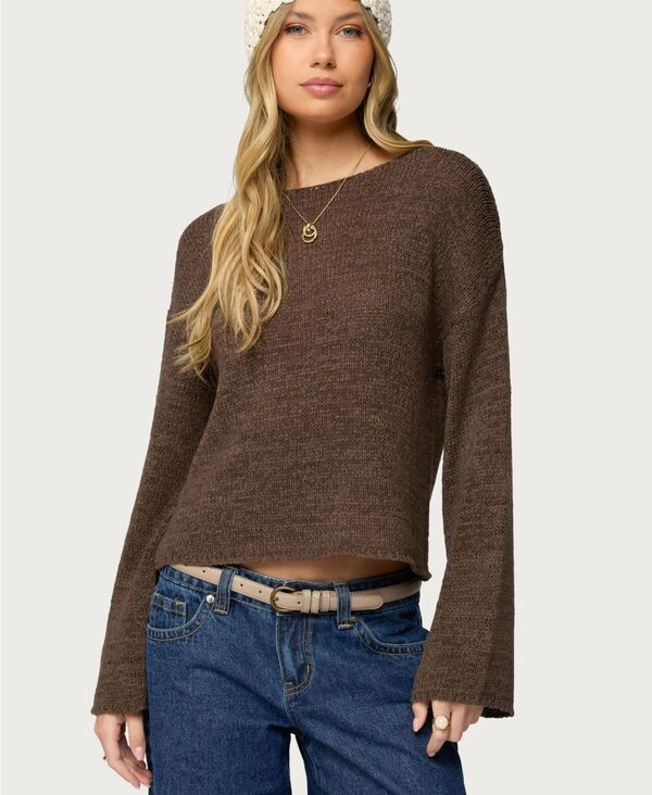 アディクテッド レディース アウター ニット・セーター ドロップショルダー Edikted Womens Drop Shoulder Light Knit Sweater Brown ブラウン 12,565円