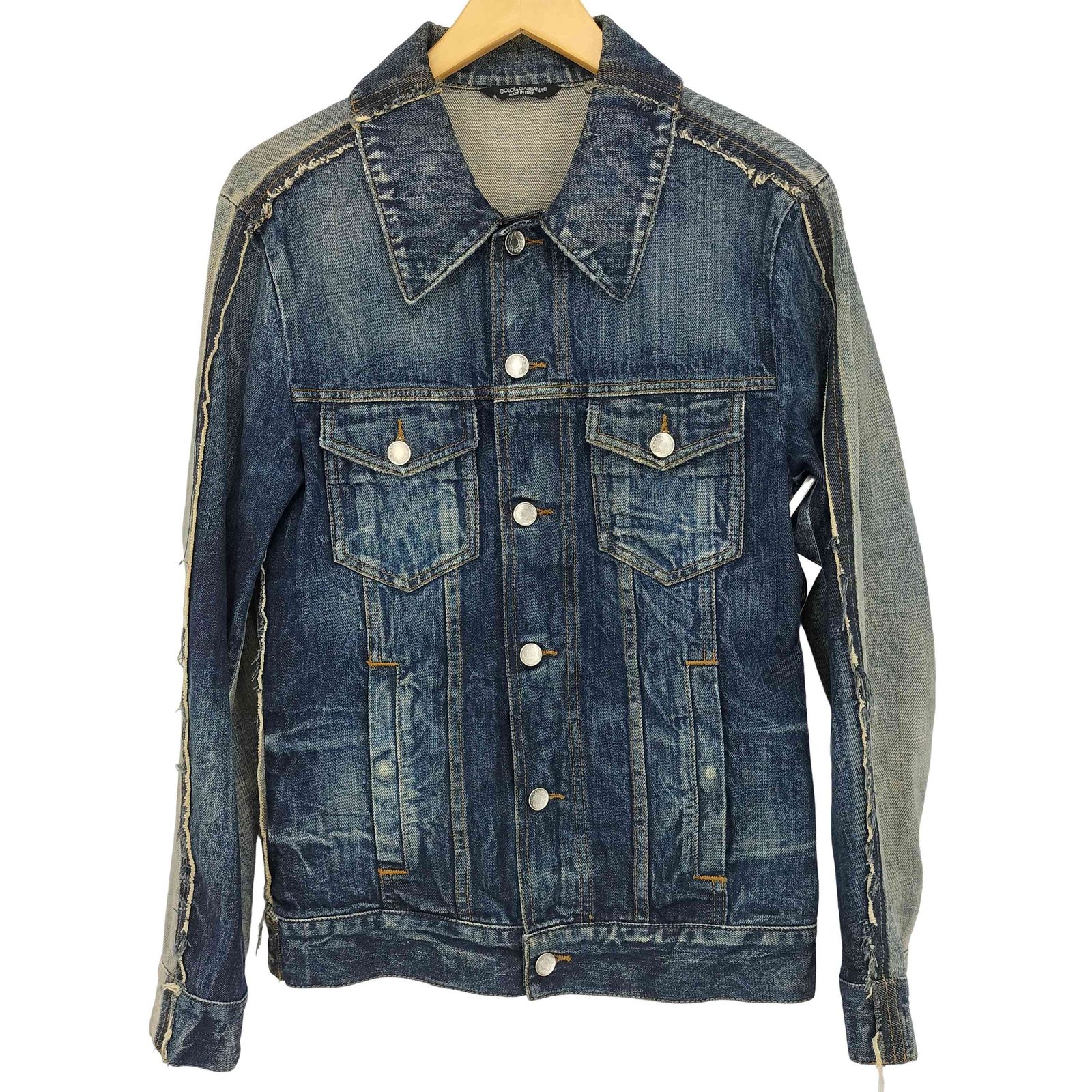 ドルチェアンドガッバーナ DOLCE&GABBANA ダメージ加工 デザインデニムジャケット メンズ 44 18,470円