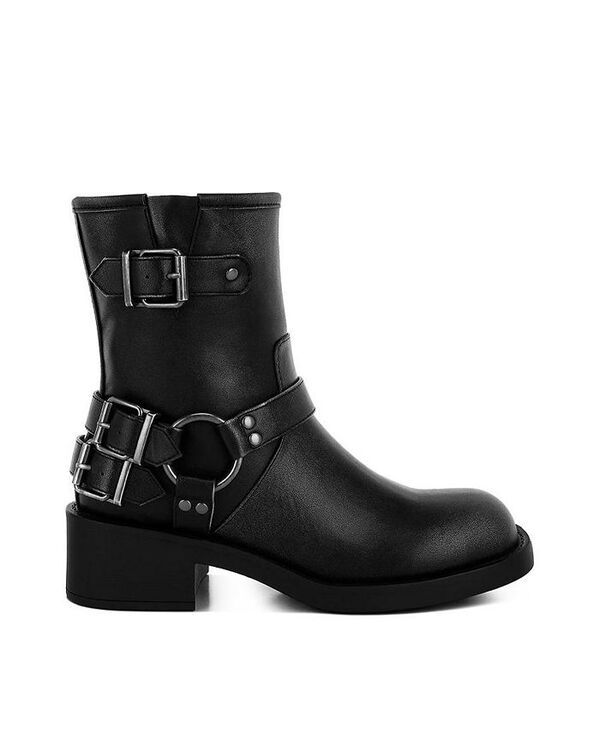 ロンドンラグ レディース シューズ ブーツ・レインブーツ London Rag Caribou Harness Detail Biker Boots Black ブラック