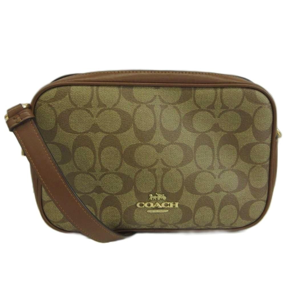 コーチ COACH シグネチャー ジェス カメラバッグ ショルダーバッグ PVC レザー Wファスナー ロゴ ゴールド金具 茶色 ブラウン 68168 /XZ ■GY18 11,289円