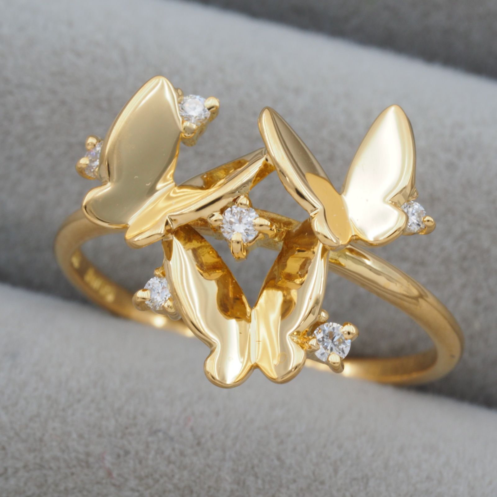 アーカー リング ダイヤ 0.07ct パピヨン バタフライ 8号 K18YG 75,900円