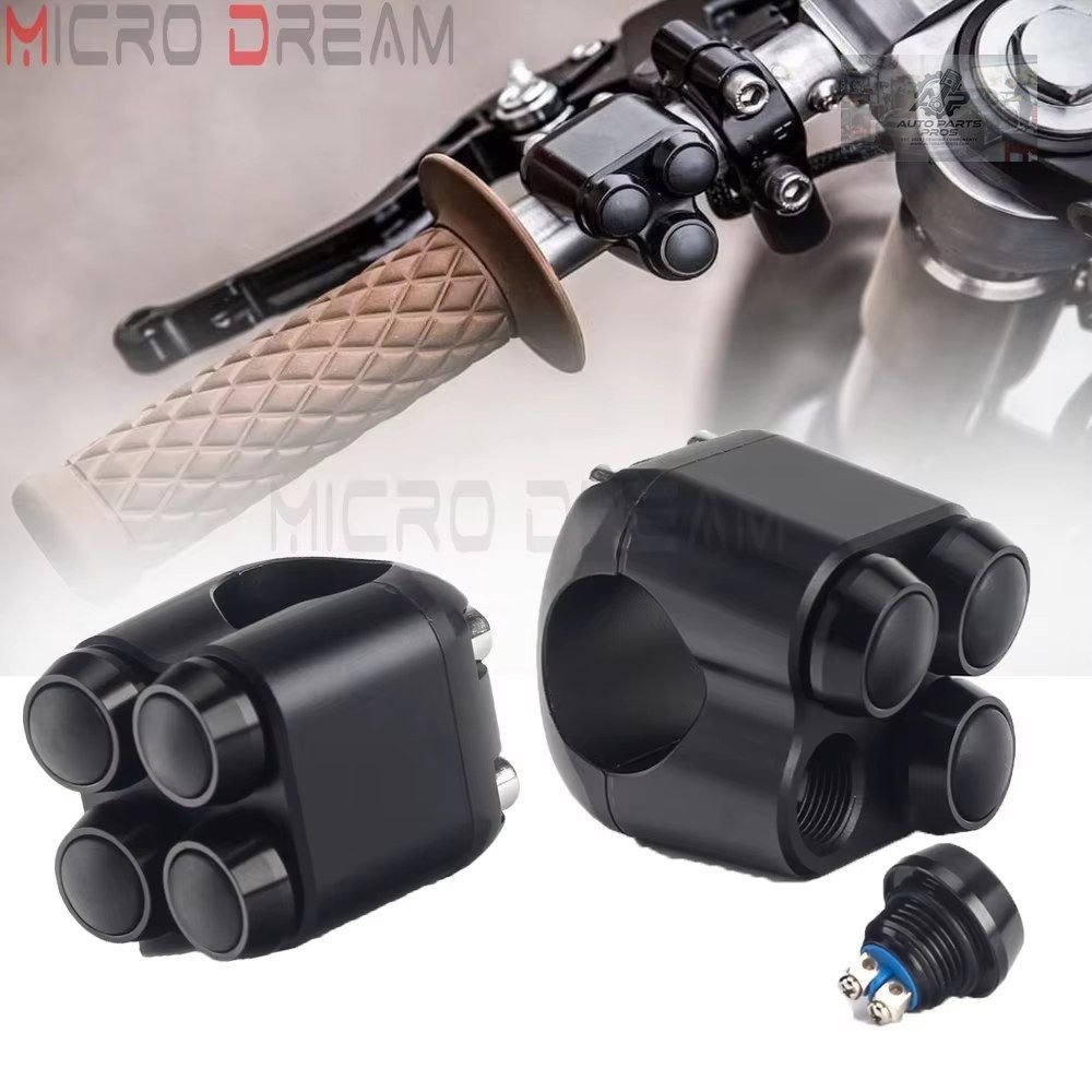 22mm 25mm オートバイ ハンドルバー スイッチ スリム プッシュ ボタン ハーレー チョッパー スクランブラー ビンテージ トリプル スイッチ