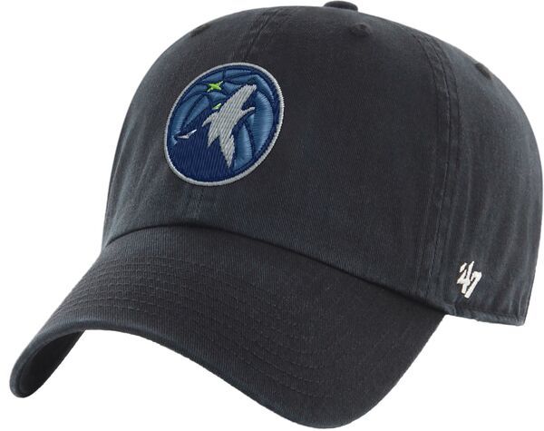 フォーティーセブン レディース アクセサリー 帽子 ロゴ 47 Adult Minnesota Timberwolves Black Logo Clean Up Adjustable Hat NoCo