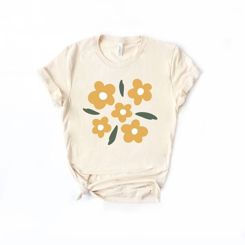Simply Sage Market レディース トップス Tシャツ Simply Sage Market Yellow Daiseshort Sleeve Tee Cream クリーム