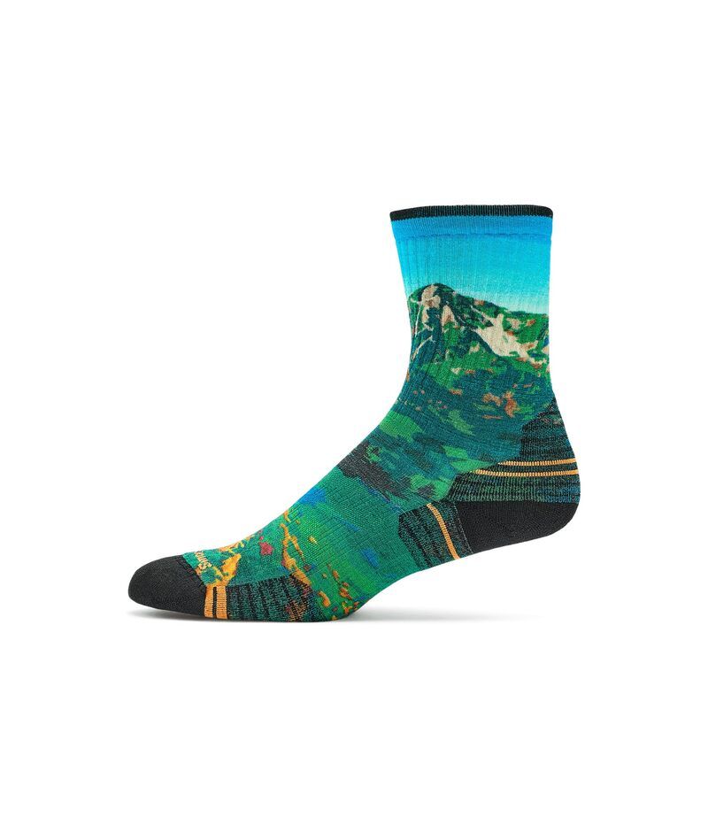 スマートウール レディース アンダーウェア 靴下 プリント Smartwool Hike Targeted Cushion Mountain Lake Print Crew Socks Capri