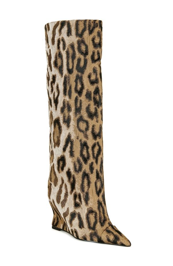 アザレア ワン レディース シューズ ブーツ・レインブーツ AZALEA WANG Kenya Wide Shaft Wedge Boot KenyaLeopard アニマル