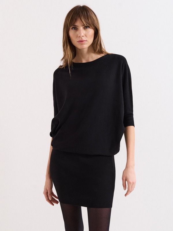 フェイズ・エイト レディース トップス ワンピース Phaseight Becca Batwing Dress Black ブラック