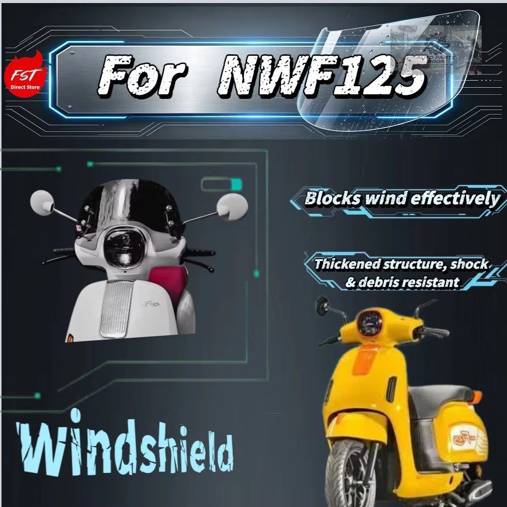 NWF125 フロントガラスレトロフロントガラス防風レインガードアクセサリー