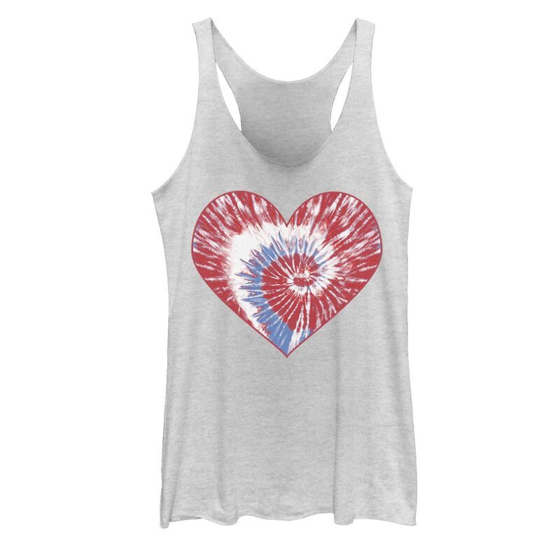アンブランデッド レディース トップス Tシャツ Unbranded Juniors Spiral USA Heartie Dye Tank Top White Heather ホワイト