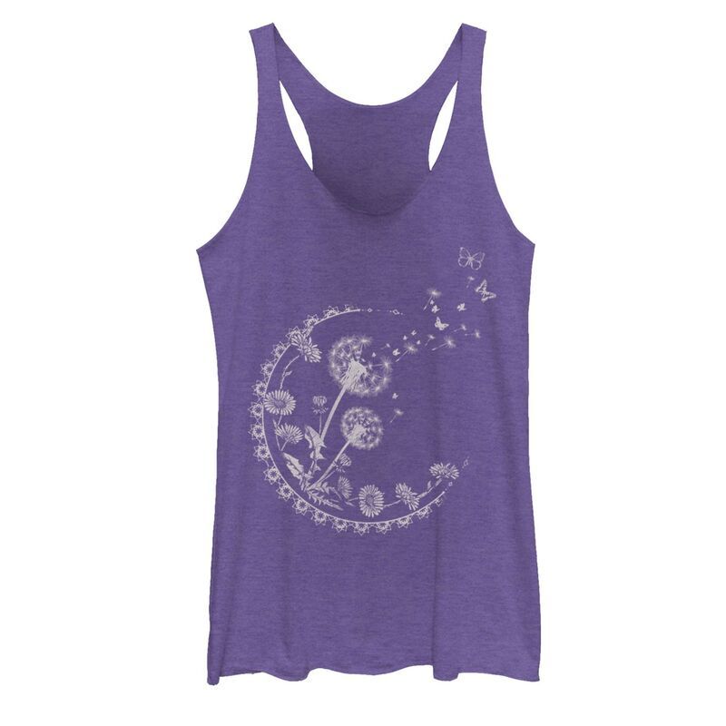 アンブランデッド レディース トップス Tシャツ Unbranded Juniors Dandelion Moon Artsy Flowers Tank Topurple Heather ヘザー