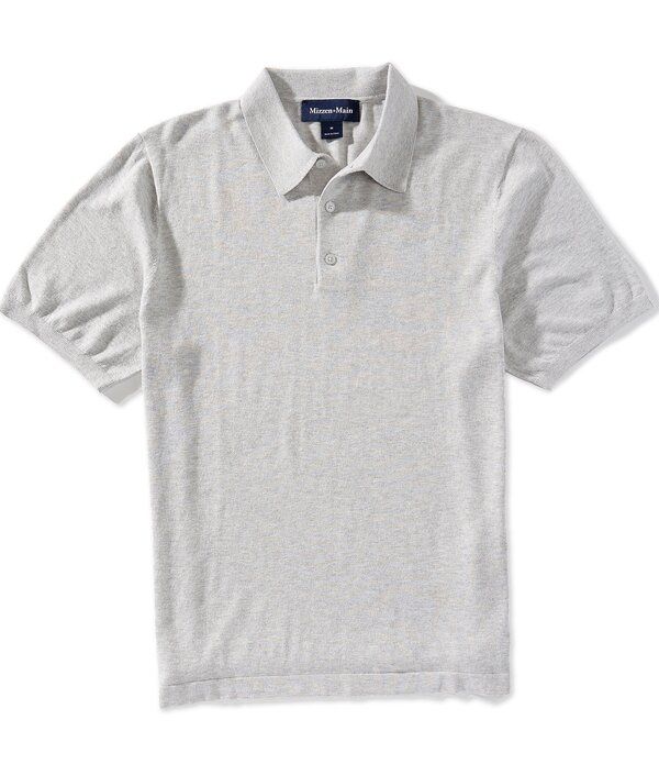ミズンメイン メンズ トップス シャツ セーター MizzenMain Ashe Short Sleeve Sweater Polo Shirt Light Gray Heather グレー