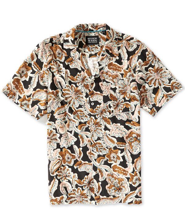 スコッチアンドソーダ メンズ トップス シャツ プリント Scotch Soda Printed Short Sleeve Woven Camp Shirt Lucky Bandana Multi マ