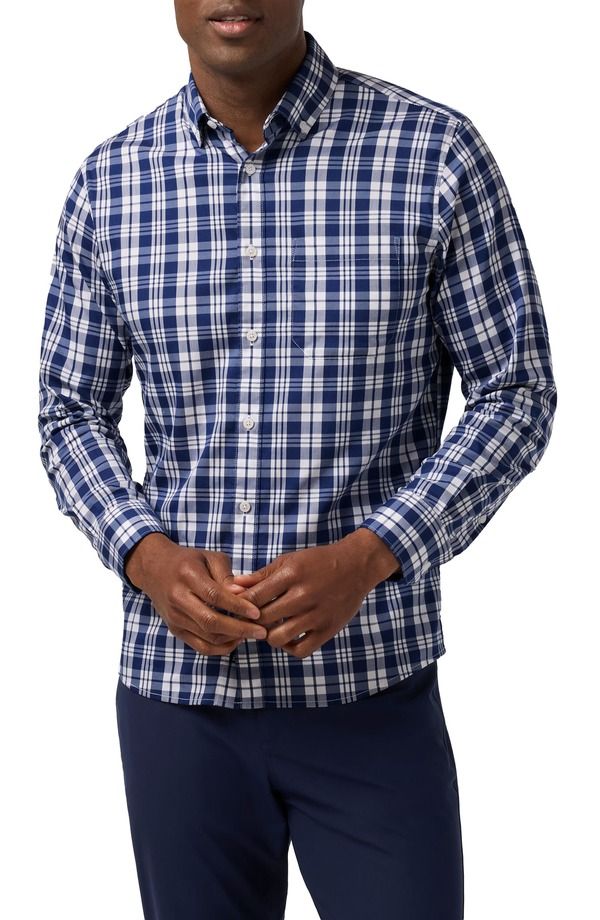 ミズンメイン メンズ トップス シャツ ダウン MizzenMain Kennedy Trim Fit ButtonDown Shirt Midnight Navy Beckett Plaid ネイビ