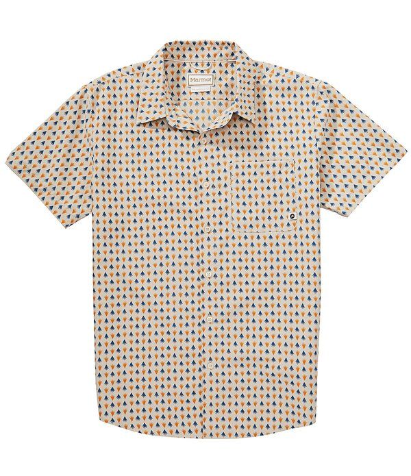 マーモット メンズ トップス シャツ プリント ミニ Marmot AirExchange Mini Print UPF 40 Short Sleeve Woven Shirt BirchbarkMu