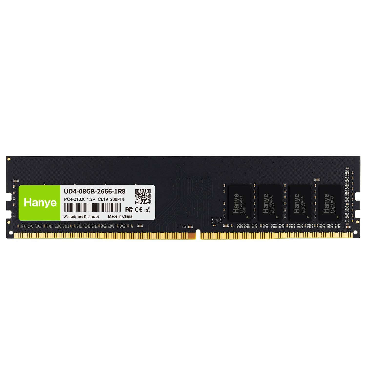 デスクトップPC用メモリ 8GB PC4-21300(DDR4-2666) 288pin DIMM Hanye 1.2V CL19 288pin UD4-08GB-2666-1R8 国内正規品e