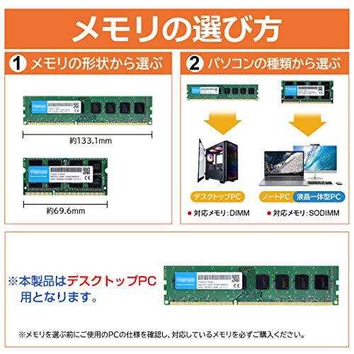 デスクトップPC用メモリ 8GB PC4-21300(DDR4-2666) 288pin DIMM Hanye 1.2V CL19 288pin UD4-08GB-2666-1R8 国内正規品e