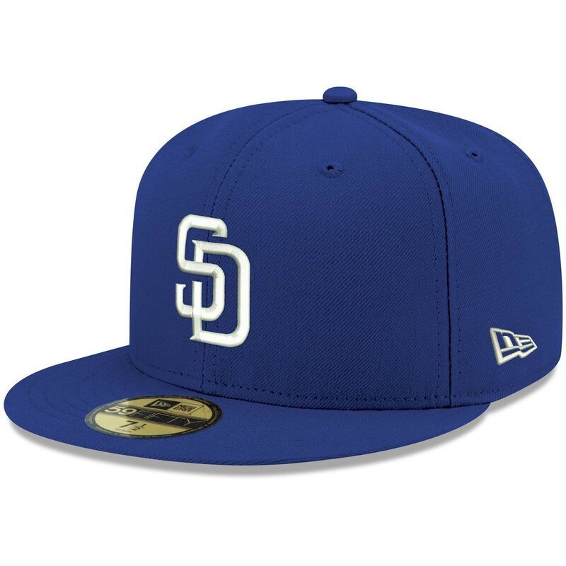 ニューエラ レディース アクセサリー 帽子 ロゴ Mens New Era Royal San Diego Padres Logo White 59FIFTY Fitted Hat Pad Blue 11,235円
