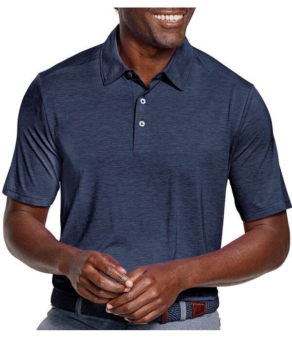 ジョンストンアンドマーフィー メンズ トップス シャツ Johnston Murphy XC Apex Heather Performance Short Sleeve Polo Shirt Navy 23,288円