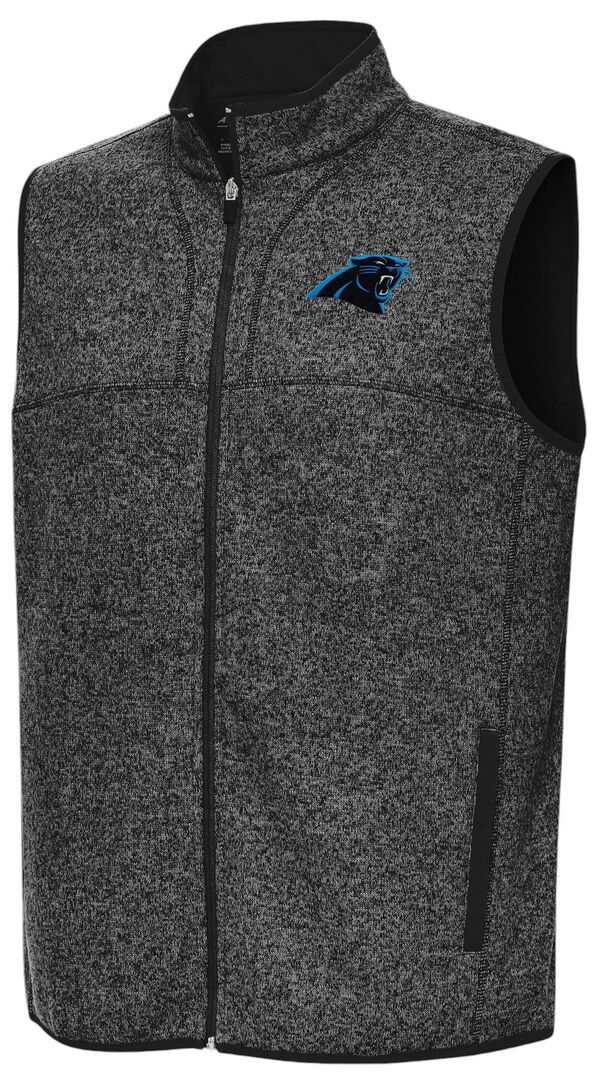 アンティグア メンズ トップス ベスト Antigua Mens Carolina Panthers Fortune Full Zip Vest NoColor