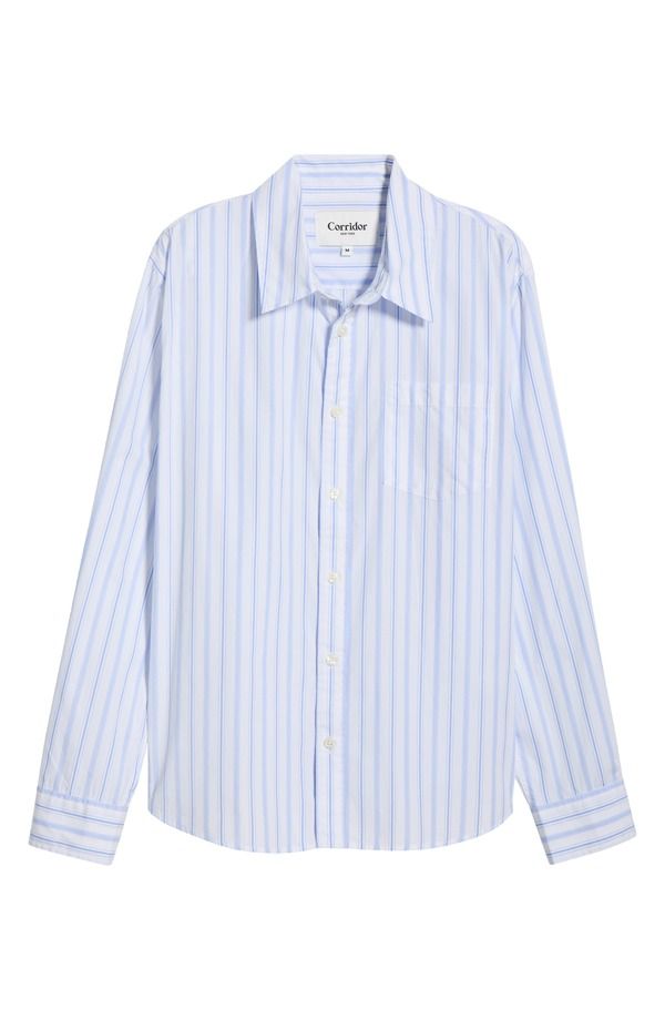 コリドー メンズ トップス シャツ Corridor Berg Stripe ButtonUp Shirt White ホワイト