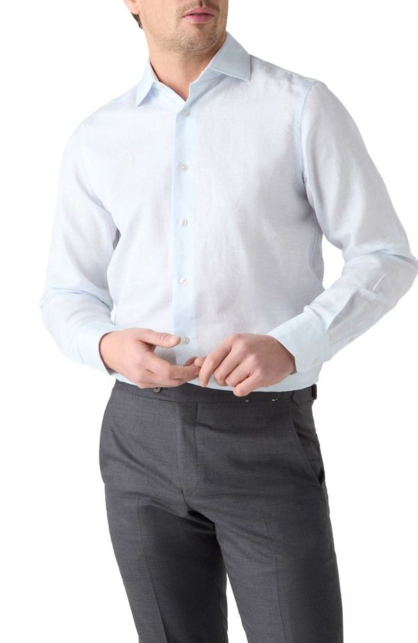 ロバート タルボット メンズ トップス シャツ コットン リネン Robertalbott Reynolds Paisley Jacquard Cotton Linen Blend Shirt in