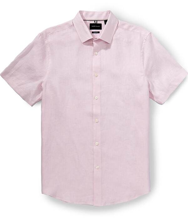 ペリーエリス メンズ トップス シャツ リネン Perry Ellisolid Linen Short Sleeve Woven Shirt Orchid Ice 9,605円