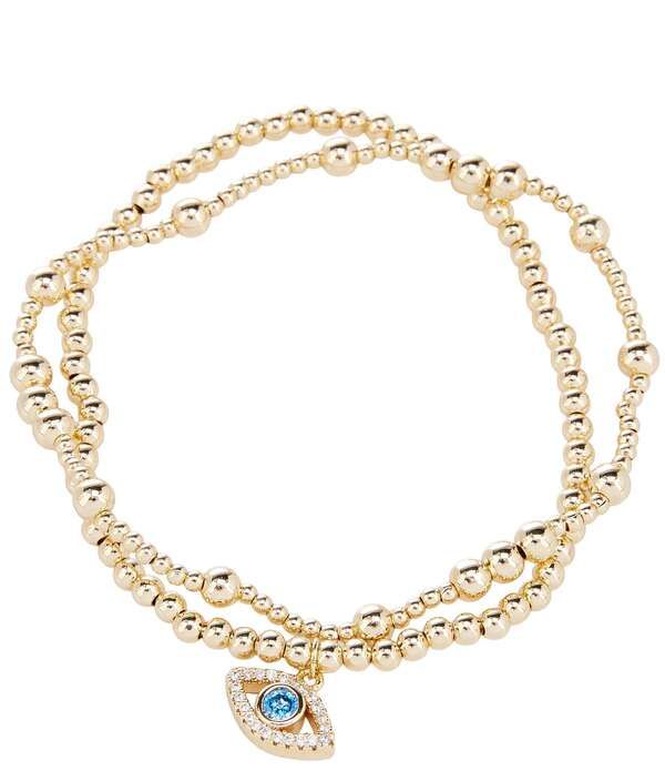 アンナアヴァ レディース アクセサリー ブレスレット・バングル・アンクレット Anna Ava Waterproof Stretch Beaded Eye Bracelet Set CrystalGo