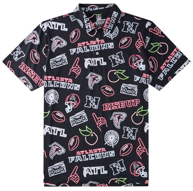 チャビーズ メンズ トップス ポロシャツ chubbies Mens Atlanta Falcons Black Neon Polo NoColor ブラック