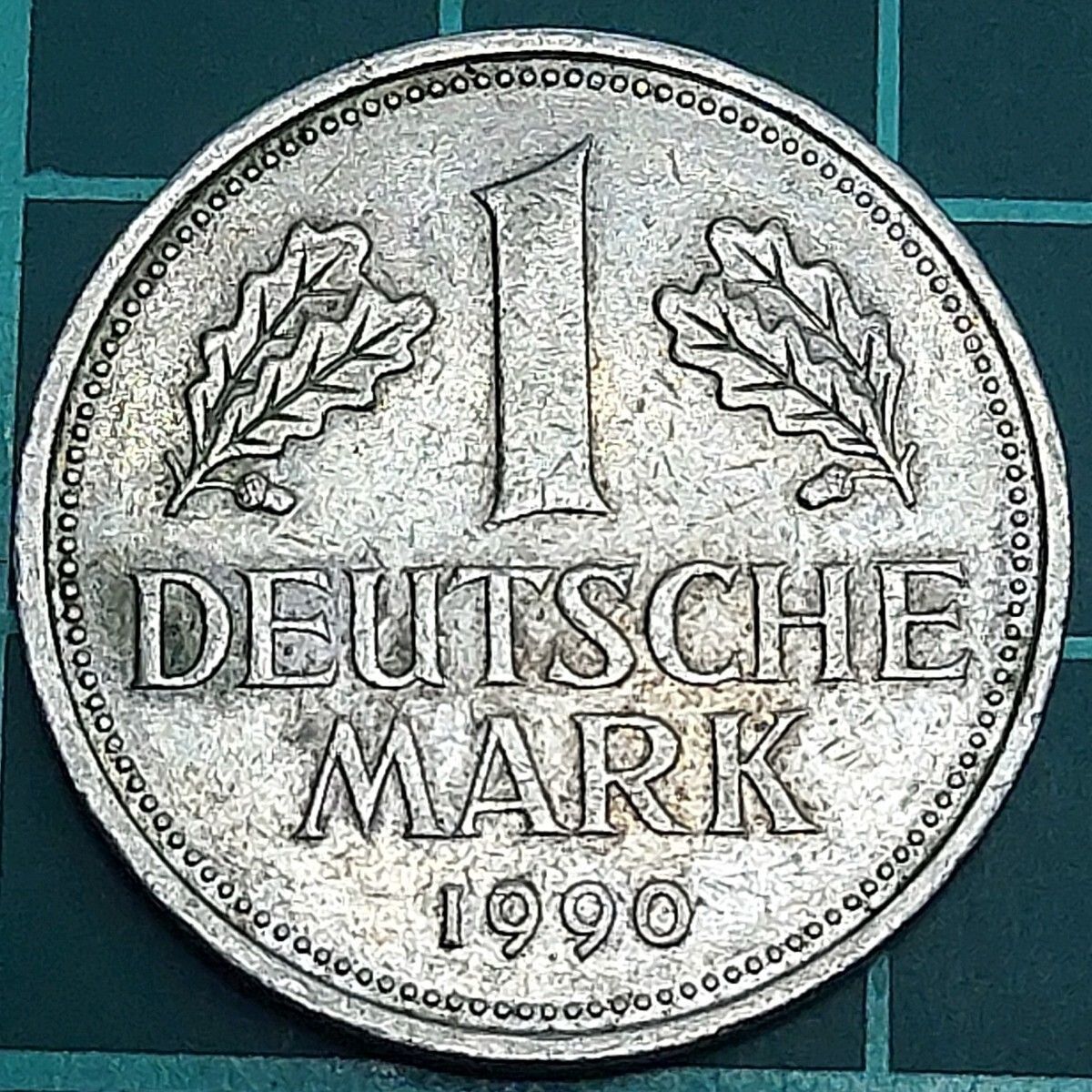 1990年 西ドイツ 1マルク 白銅 東西ドイツ統一年 ドイツ再統一 連邦鷲