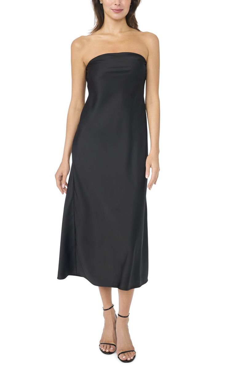 ミスク レディース トップス ワンピース サテン ストラップレス Womens MSK Satin Strapless Dress Black ブラック 20,705円
