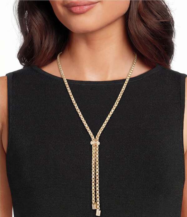 ディラーズ レディース アクセサリー ネックレス・チョーカー レース Dillards Box Chain Y Necklace Gold ゴールド