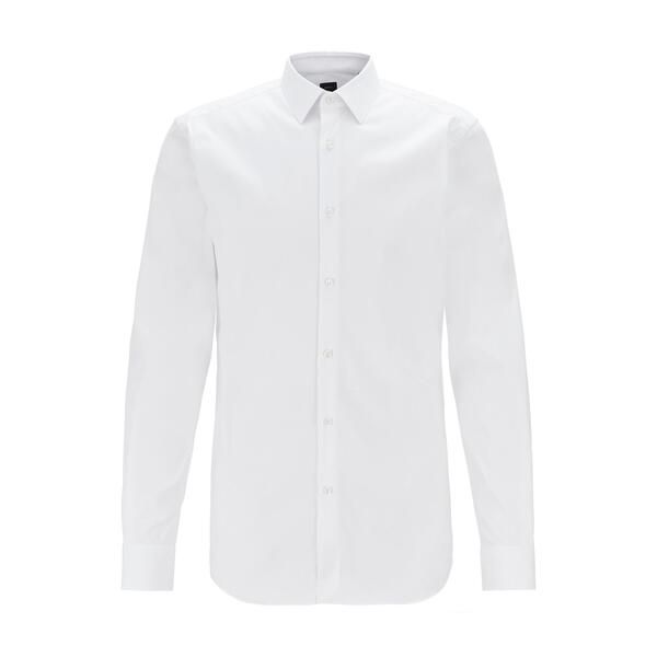 ボス メンズ トップス シャツ Boss Mens T Charlie Long Sleeve Plain Shirt White ホワイト 27,936円