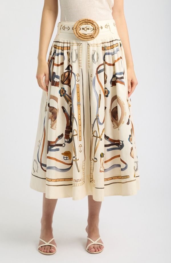 ファーム レディース ボトムスカート FARM Rio Equestrain Ring Belt Skirt WHITE ホワイト 49,080円