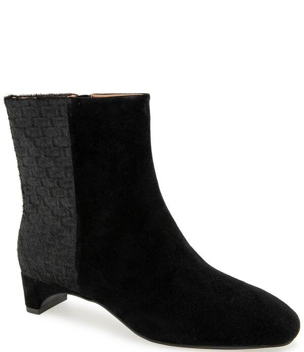 ジェントルソウルズ レディース シューズ ブーツ・レインブーツ スエード Gentle Souls Nalston Haircalf and Suede Booties Black ブラック