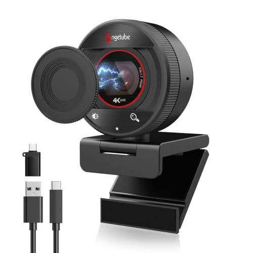 Angetube 4K Web カメラPC用、1080P@60FPS ストリーミングカメラ800万画素ウェブカメラ配信・オンラインミーティングに PDAF オートフォーカス搭載、AI ノイズキャンセリング、8 倍ズーム、USB-A/Cプライバシー保護機送料無料