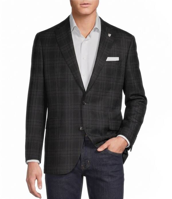 ダニエル クレミュ メンズ アウター ジャケット・ブルゾン コート Cremieux Andrew Modern Fit Plaid Sport Coat Black ブラック 96,140円