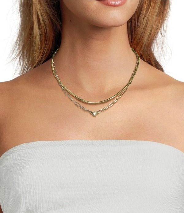 アンナアヴァ レディース アクセサリー ネックレス・チョーカー レース Anna Ava Waterproof Link Short Multi Strand Cubic Zirconia Stone