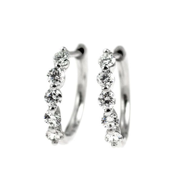 Pt900 ダイヤモンド ピアス 0.54ct フープ
