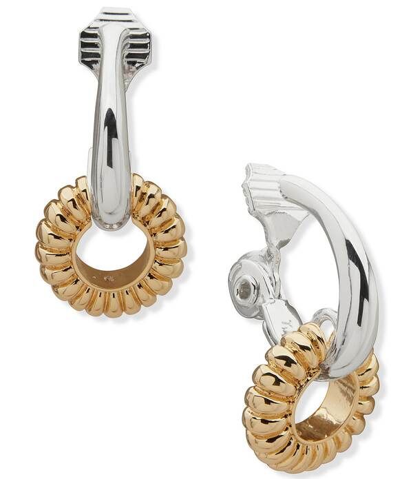 アンクライン レディース アクセサリー ピアス・イヤリング Anne Klein Two Tone Rondell Clip Hoop Earrings Two Tone