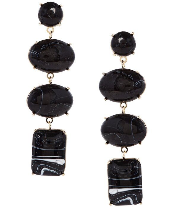 ナターシャ アクセサリー レディース ピアス・イヤリング Natashaccessories Mix Stone Linearrings GoldBlack ブラック