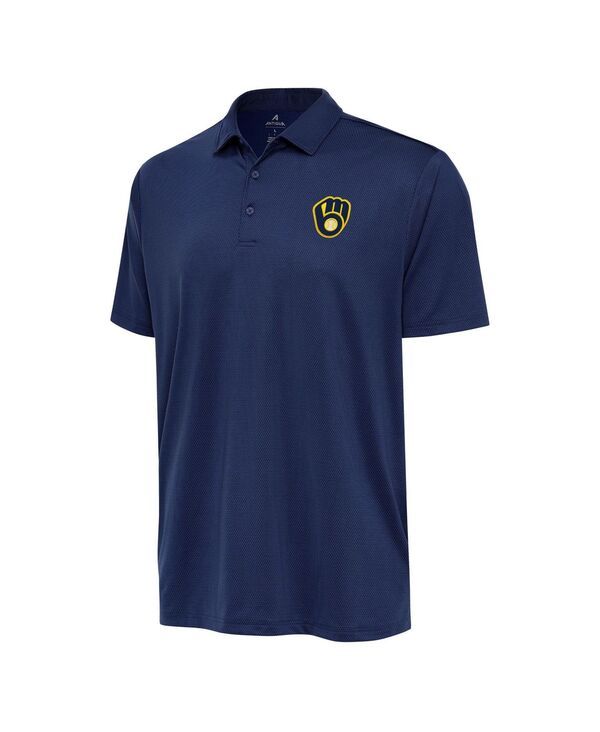 アンティグア メンズ トップス ポロシャツ トール Antigua Mens Navy Milwaukee Brewers Big Tall Ellipse Polo Shirt Navy ネイビー