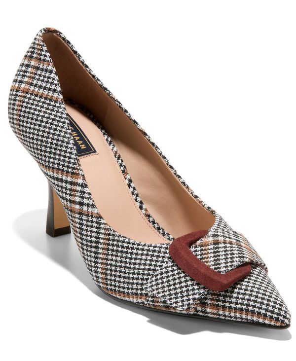 コールハーン レディース シューズ パンプス Cole Haan Womens Fidela Buckle Pointed Toe Pumps Neutral Plaid TextileHickory