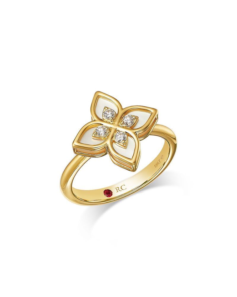 ロバートコイン レディース アクセサリー リング Roberto Coin 18K Yellow Gold Venetian Princess Mother of Pearl Diamond Flow 446,760円
