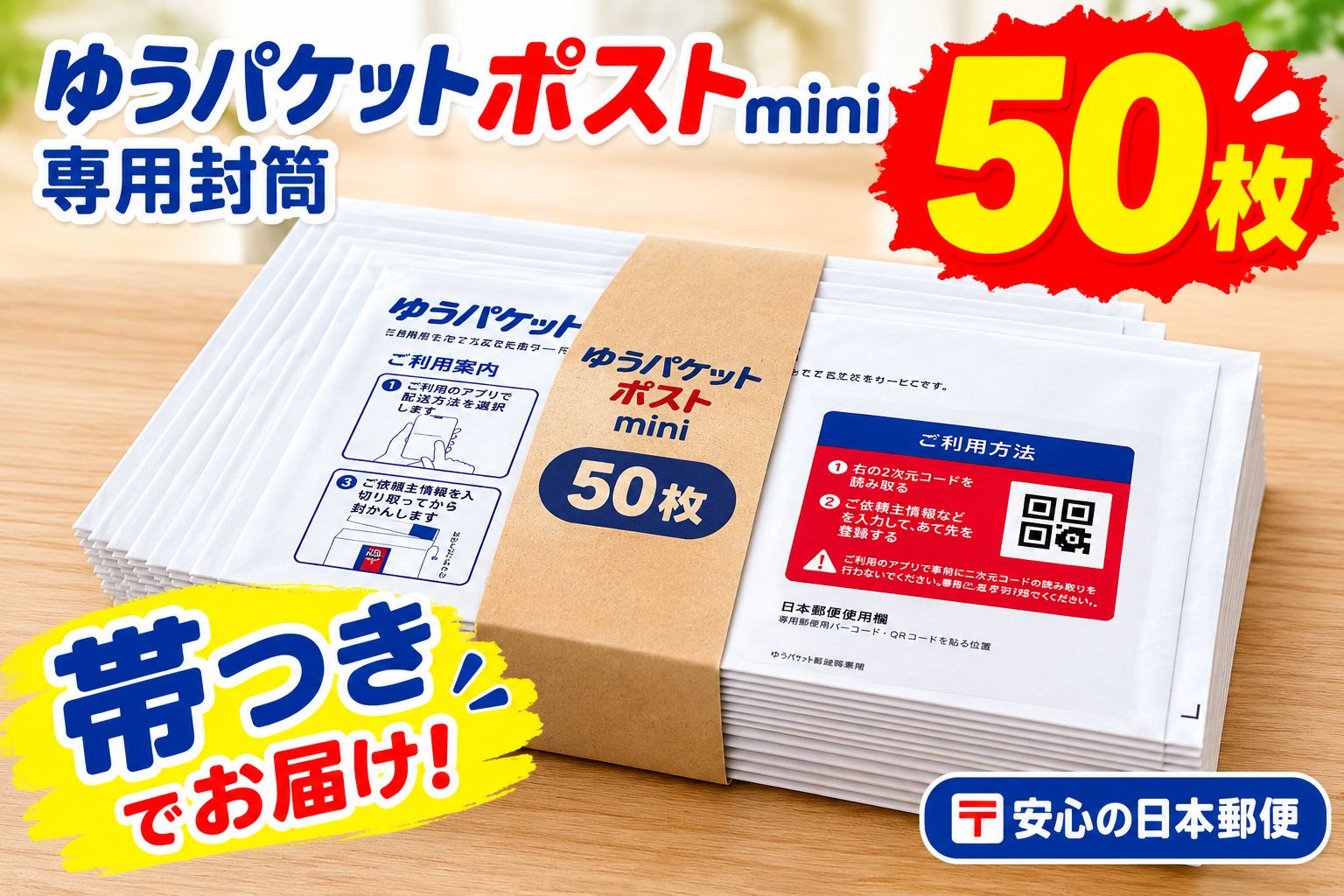 日本郵便のゆうパケットポストmini専用封筒50枚 - メルカリ