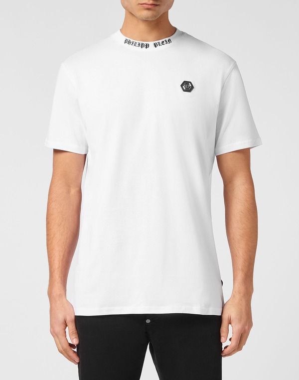 フィリッププレイン メンズ トップス Tシャツ PHILIPPLEIN TShirt Round Neck Ss Men white ホワイト
