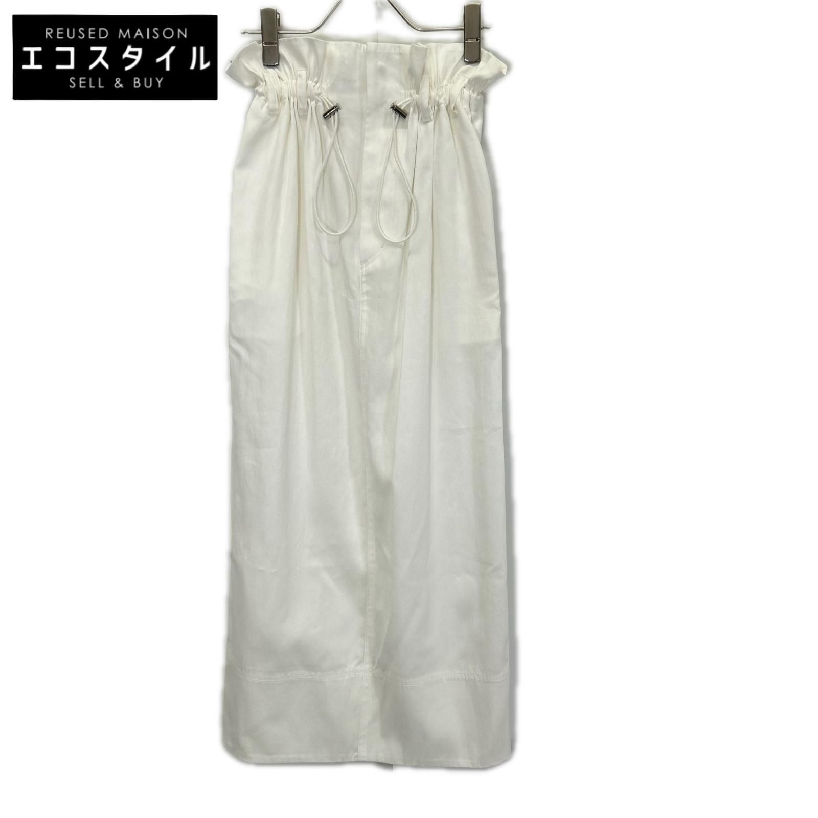 SACRA　サクラ　125123121 25SS ホワイト H.COUNT DRY GABERDINE SKIRT ハイカウント ドライ ギャバジン スカート　36